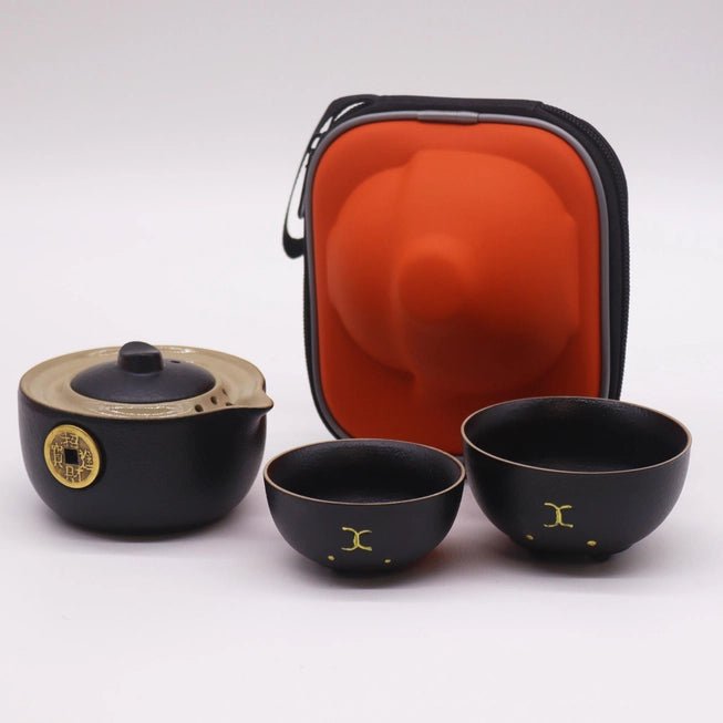 Money Cat Set Black - 2 Cups - Meadow Tea