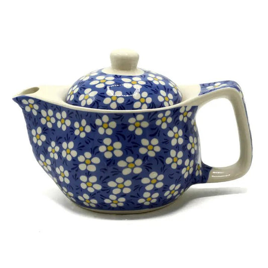Small Herbal Tea Pot Blue Daisy with infuser - Meadow Tea