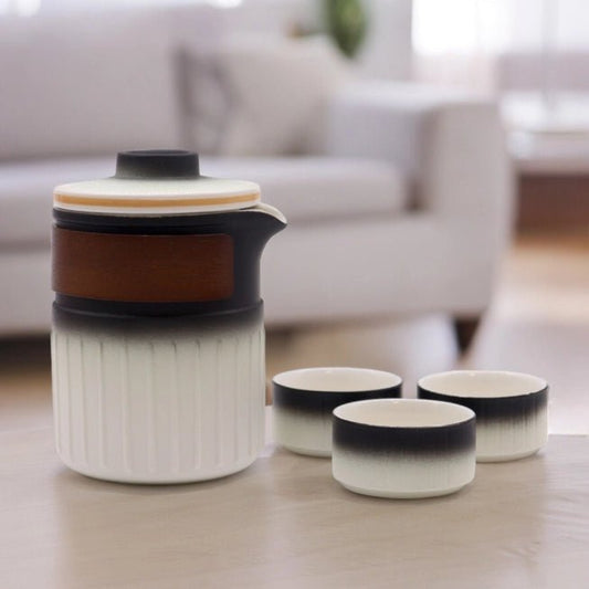 Travel Ceramic Teapot Set - 3 Cups - Meadow Tea